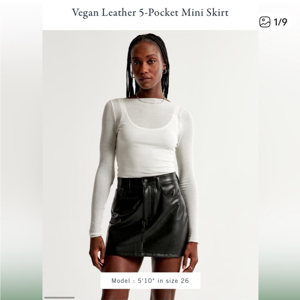 Abercrombie & Fitch Black Leather Mini Skirt